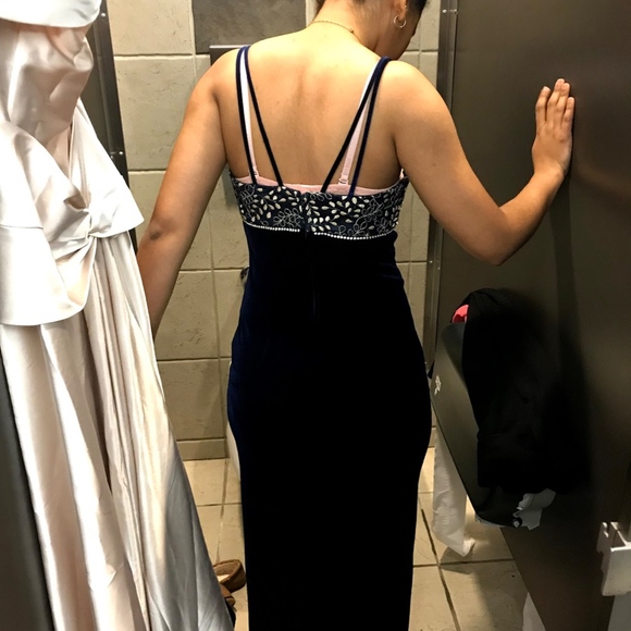 Navy Blue Prom Dress - Picture 2 of 3